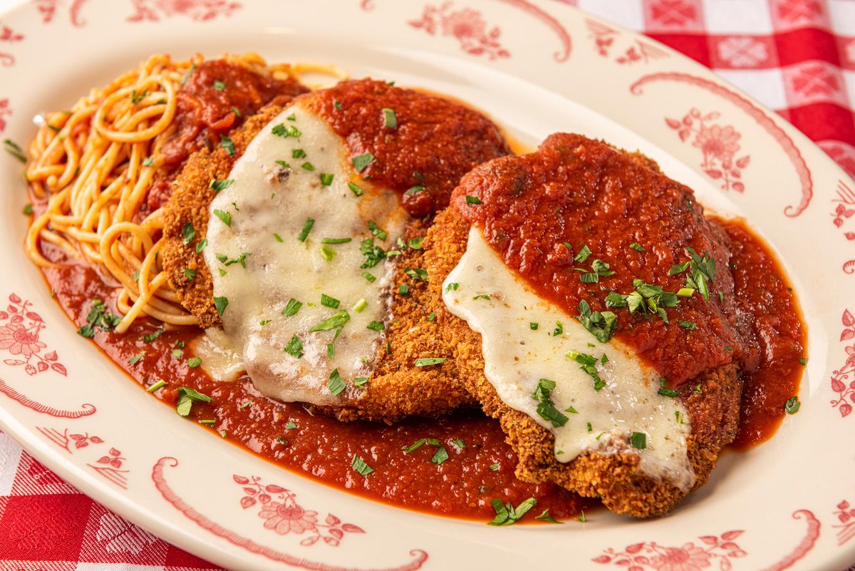 Chicken - Chicken Parmesan: Provolone & Marinara Sauce with Spaghetti Marinara