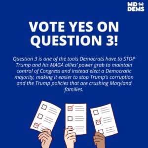 Maryland Democratic Party Facebook Flyer on ballot question 3 for 2026 General Election